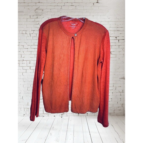 Neiman Marcus Majestic Paris Jacket S Linen Sleeves Back + Suede Front Xsmall 2 - Picture 2 of 8